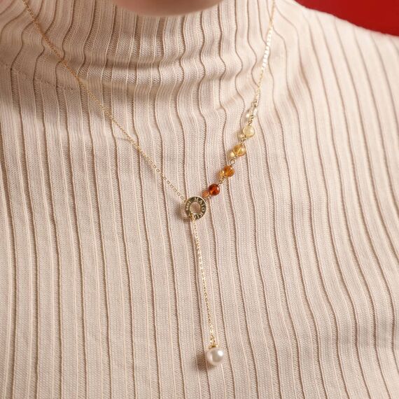 Золотое колье с жемчугом и муранским стеклом Majorica Muran, изображение 3