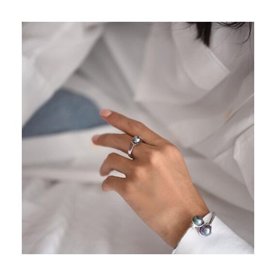 Серебряное кольцо женское с жемчугом Majorica Classic, изображение 3