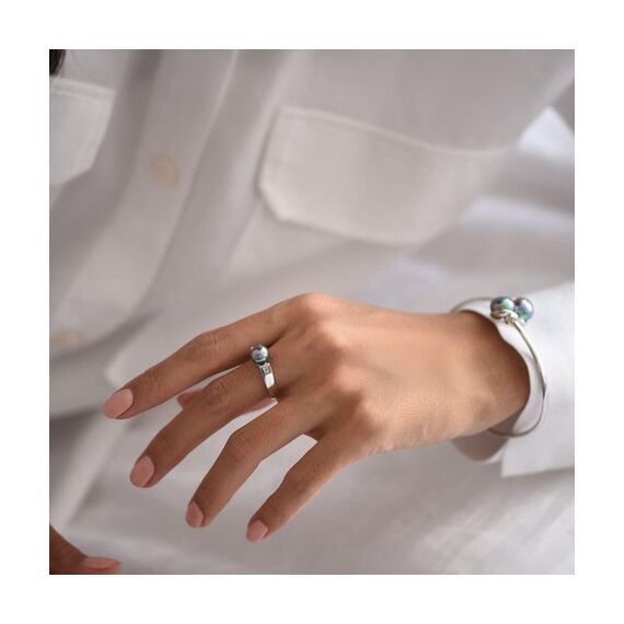 Серебряное кольцо женское с жемчугом Majorica Classic, изображение 5