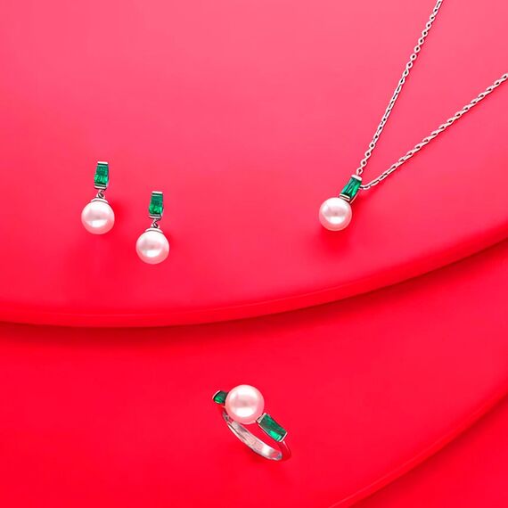 Серебряная подвеска с жемчугом и кубическим цирконием Majorica Selene, изображение 3