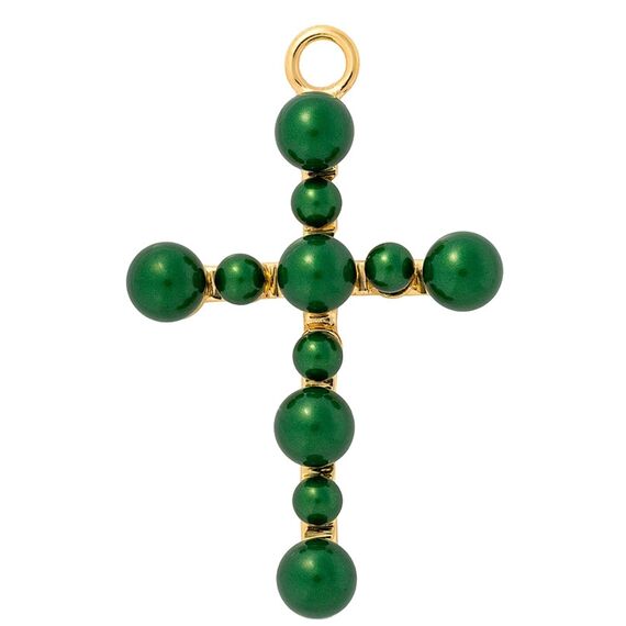 Золотая подвеска с жемчугом Majorica Cruces