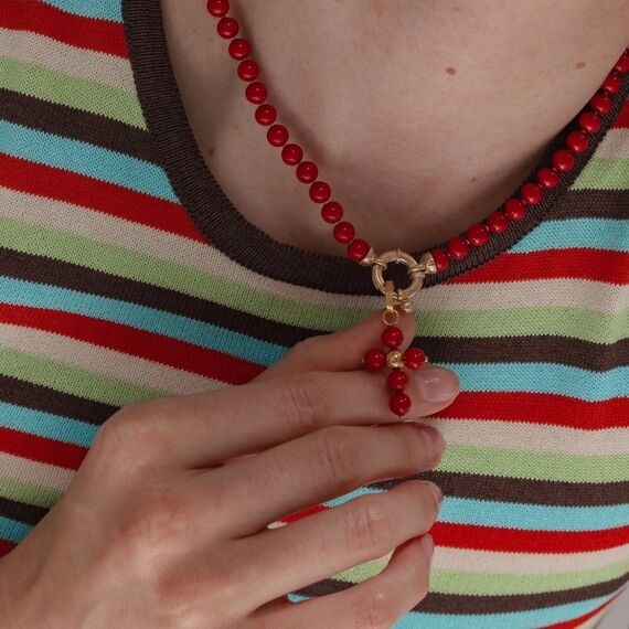 Золотая подвеска с жемчугом Majorica Cruces, изображение 4