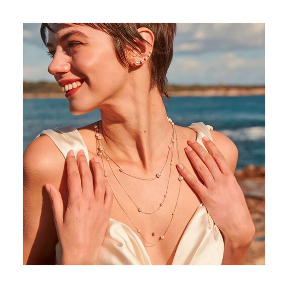 Серебряные серьги каффы с жемчугом Majorica Dangle, изображение 3