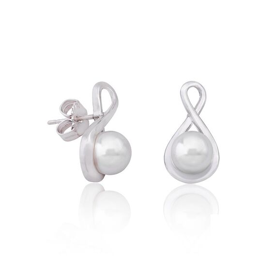 Серебряные серьги женские с жемчугом Majorica Duna