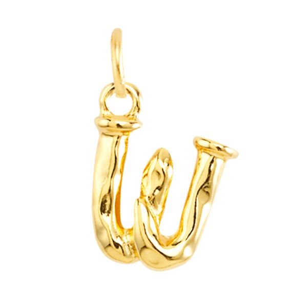 Золотая подвеска на цепочку Буква W малая UNOde50