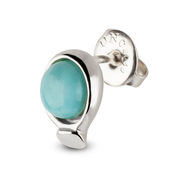 Серебряная моносерьга для пирсинга с натуральным камнем Вот это да! UNOde50 wOw!, изображение 2