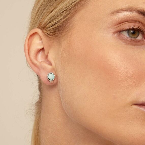 Серебряная моносерьга для пирсинга с натуральным камнем Вот это да! UNOde50 wOw!, изображение 3