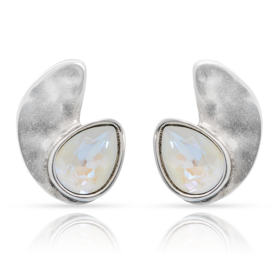 Серебряные серьги женские с кристаллами Сваровски UNOde50 Mrs Begum