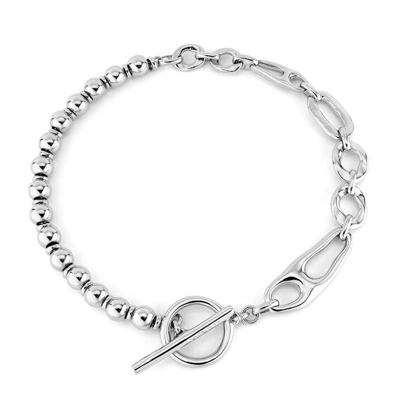 Серебряное колье женское с комбинированными звеньями UNOde50 Cheerful, изображение 2