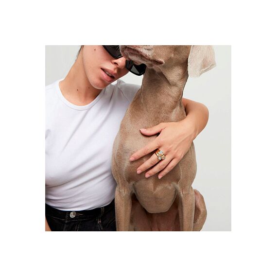 Золотое кольцо с кристаллами Сваровски UNOde50 Ser Camaleonica, изображение 4