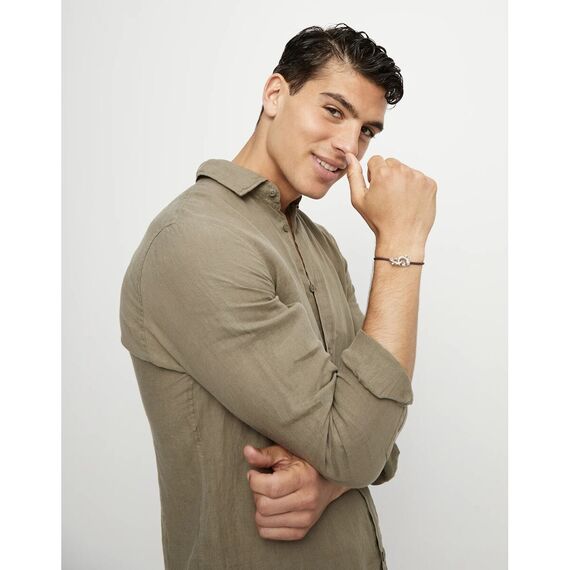 Кожаный браслет карабин с серебром UNOde50 Ser Inseparable, изображение 5