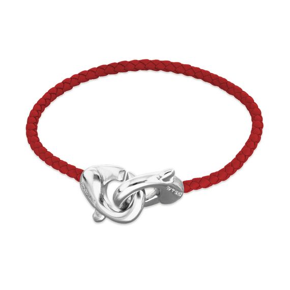 Кожаный браслет карабин с серебром UNOde50 Ser Inseparable