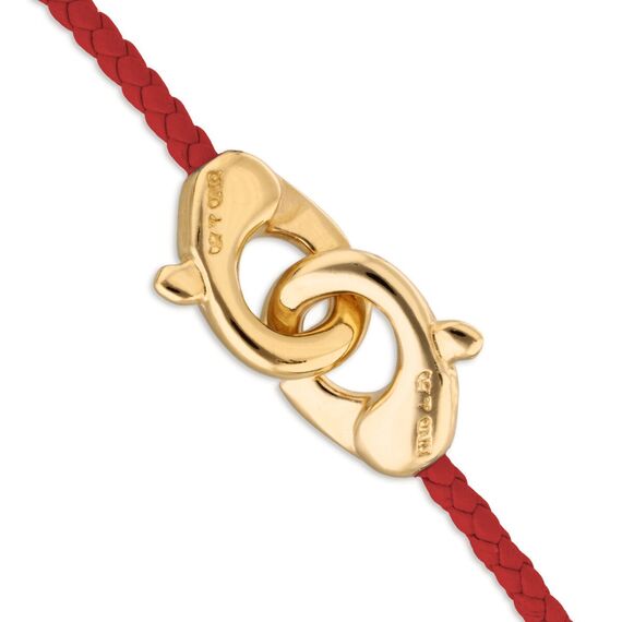 Кожаный браслет карабин с золотом UNOde50 Ser Inseparable, изображение 3