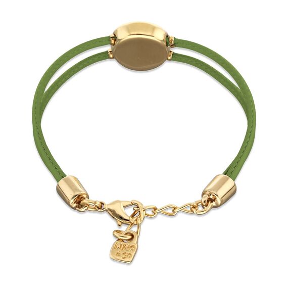 Кожаный браслет женский с золотом и цирконием UNOde50 Ser Intuitiva, изображение 2