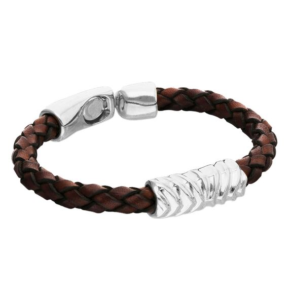 Кожаный браслет мужской с серебром UNOde50 Roots, Размер (мм): 180, изображение 2