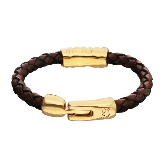 Кожаный браслет мужской с золотом UNOde50 Roots, изображение 3