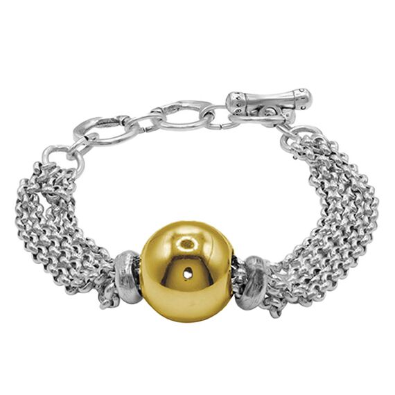 Серебряный браслет женский с золотом Ciclon Spheric