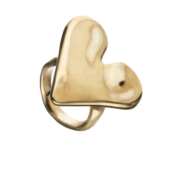 Золотое кольцо женское с сердцем UNOde50 Beat, Размер (мм): 16,3-16,7