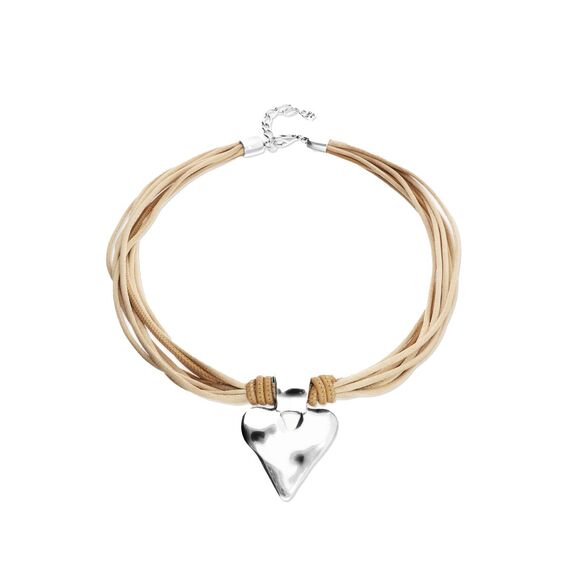 Кожаное колье с серебряным сердцем UNOde50 Beat, изображение 2