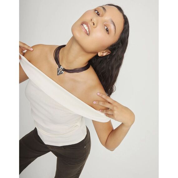 Кожаное колье с серебряным сердцем UNOde50 Beat, изображение 5