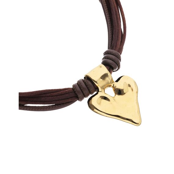 Кожаное колье с золотым сердцем UNOde50 Beat, изображение 3