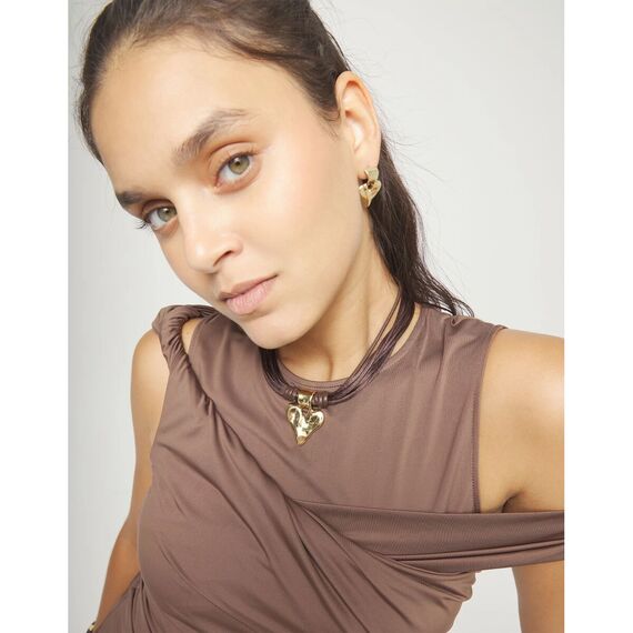 Кожаное колье с золотым сердцем UNOde50 Beat, изображение 5