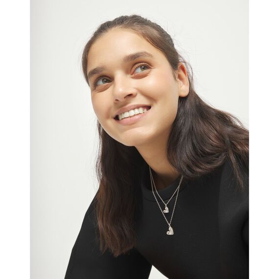 Серебряное колье двойное с сердечками UNOde50 Beat, изображение 5