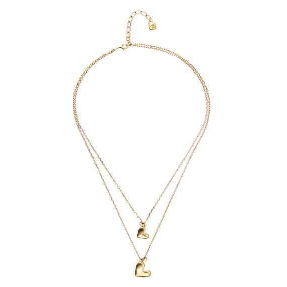 Золотое колье двойное с сердечками UNOde50 Beat, изображение 2