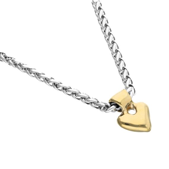 Серебряное колье с золотым сердцем UNOde50 Beat, изображение 3