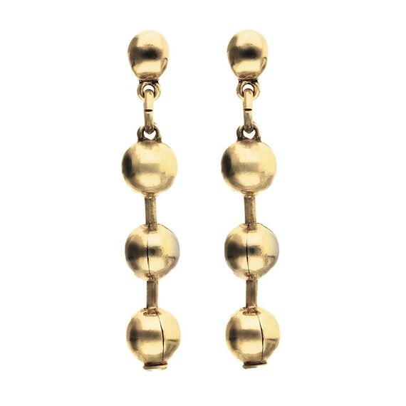 Золотые серьги женские с шариками UNOde50 Beat, изображение 2