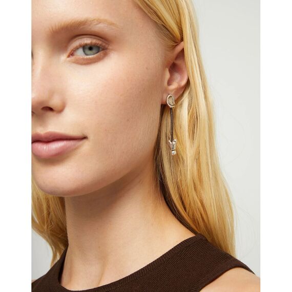 Серебряные серьги женские с натуральной кожей UNOde50 Beat, изображение 4