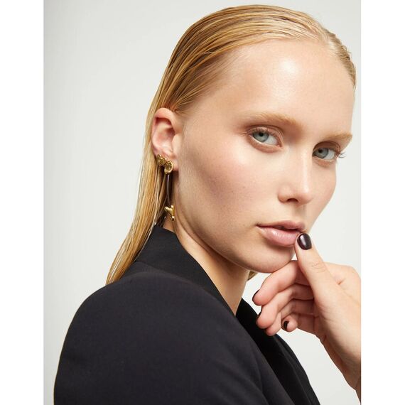 Золотые серьги женские с натуральной кожей UNOde50 Beat, изображение 3