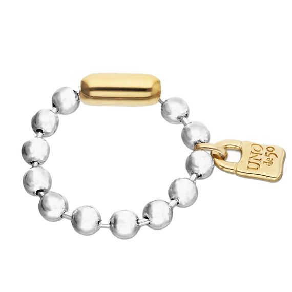 Серебряный браслет из бусин с золотой подвеской UNOde50 Beat, Размер (мм): 165