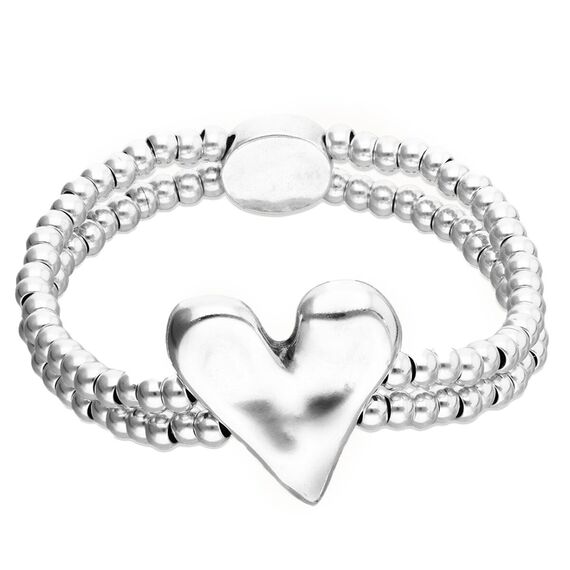 Серебряный браслет из бусин с сердцем UNOde50 Beat, Размер (мм): 165