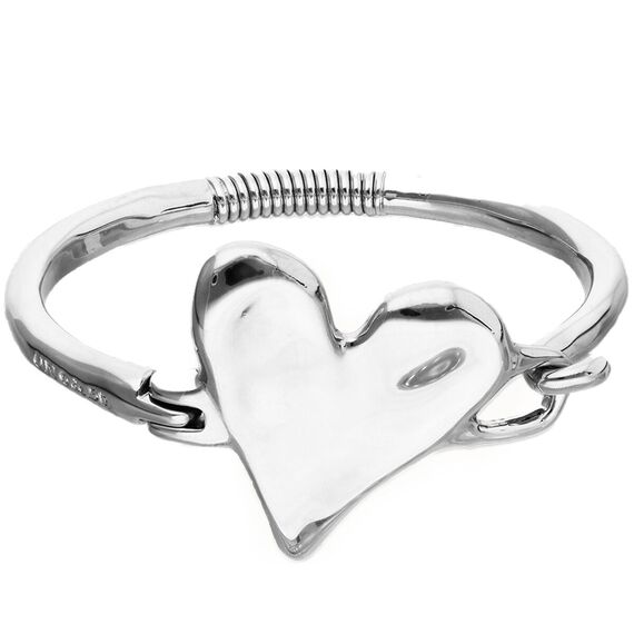 Серебряный браслет жесткий с сердцем UnoDe50 Beat, Размер (мм): 165