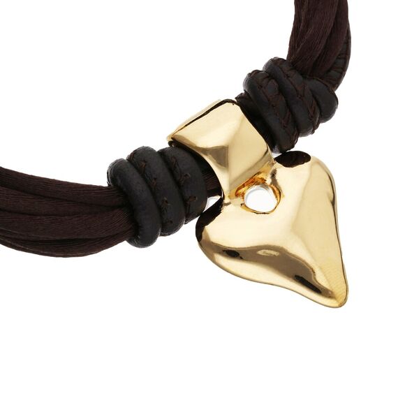 Кожаный браслет с золотым сердечком UNOde50 Beat, изображение 3