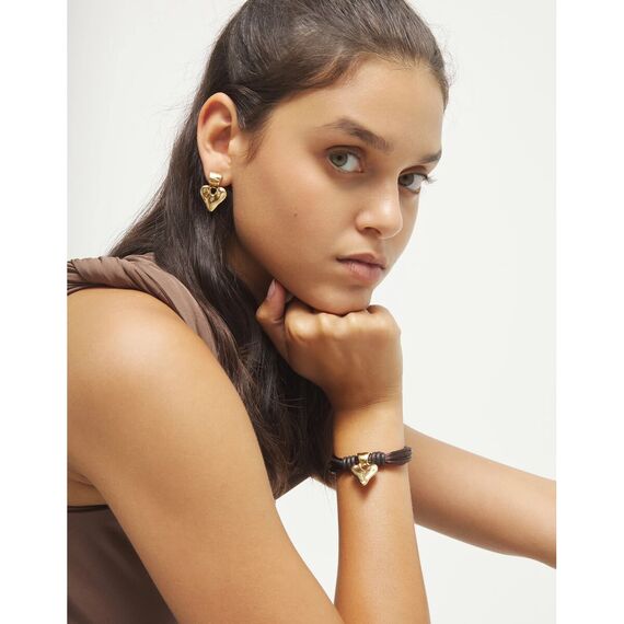 Кожаный браслет с золотым сердечком UNOde50 Beat, изображение 5