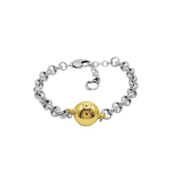 Серебряный браслет женский с золотом Ciclon Spheric