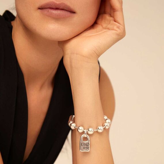 Серебряный браслет из сферических бусин Снежинка UNOde50 Snowflake, Размер (мм): 175, изображение 5