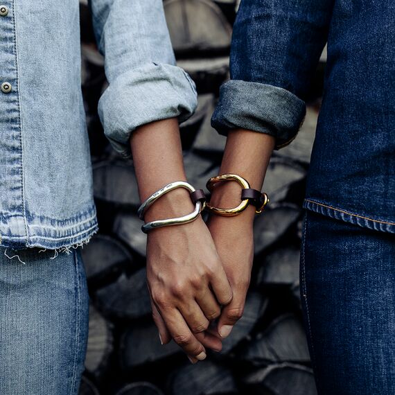 Серебряный браслет женский с натуральной кожей Укус UNOde50 Bite, Размер (мм): 155, изображение 7