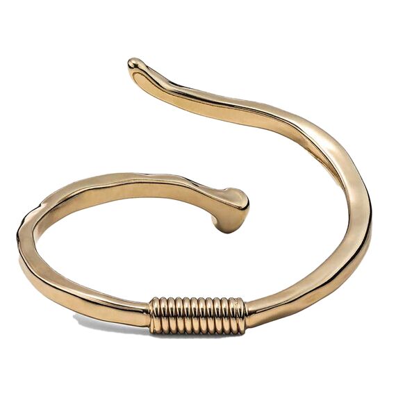 Золотой браслет согнутый в спираль Гвоздь UNOde50 B12, изображение 2