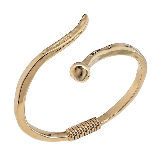 Золотой браслет согнутый в спираль Гвоздь UNOde50 B12, изображение 3