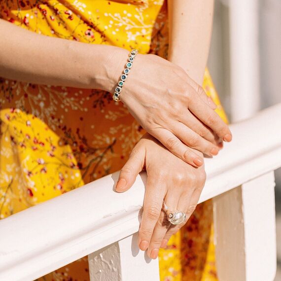 Серебряный браслет с кристаллами Сваровски Магическое прикосновение UNOde50 Magic touch, изображение 5