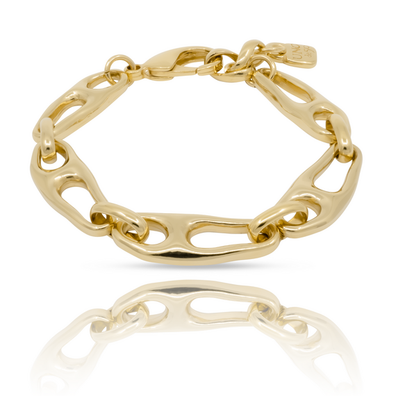 Золотой браслет со звеньями в виде булавки Скрепленный UNOde50 Connected