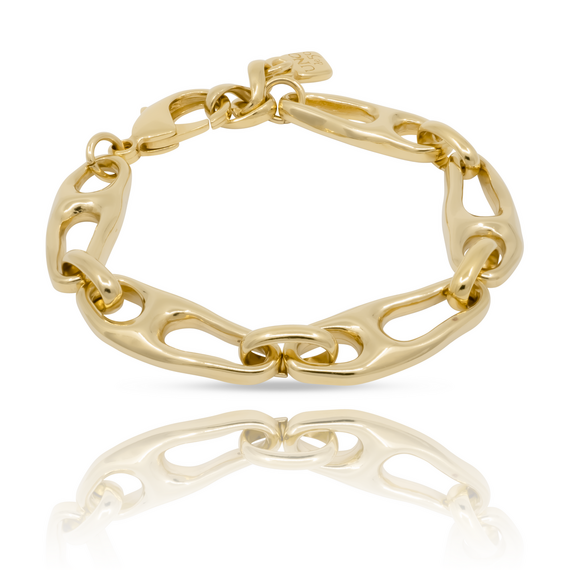 Золотой браслет со звеньями в виде булавки Скрепленный UNOde50 Connected, изображение 2