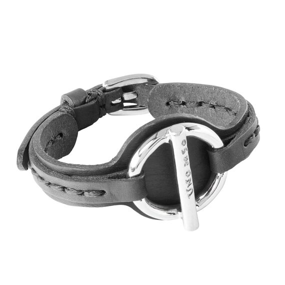 Женский браслет с серебром из кожи ручной работы UNOde50 Plug On