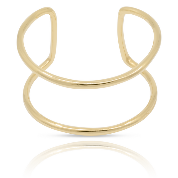 Золотой браслет женский открытый жесткий на руку UNOde50 Shortcut