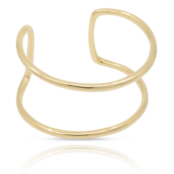 Золотой браслет женский открытый жесткий на руку UNOde50 Shortcut, изображение 2
