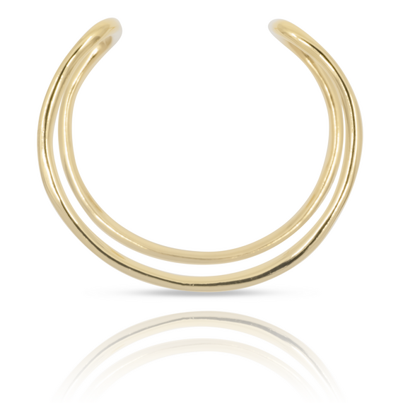 Золотой браслет женский открытый жесткий на руку UNOde50 Shortcut, изображение 4