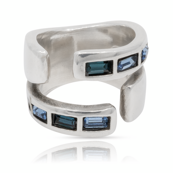 Серебряное кольцо женское с камнями Сваровски UnoDe50 Japan, Размер (мм): 155, изображение 2